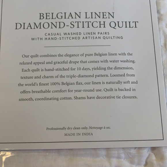 Restoration Hardware Belgian White Standard Sham - Picture 2 of 3